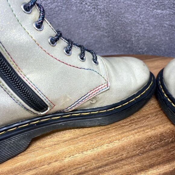 Dr. Doc Martens 1460 Pastel Glitter J Sparkle Rays Boots Kid Size 3 AirWair - Picture 10 of 11